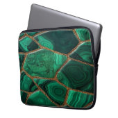 Luxury Emerald Malachite Green Marble Abstract Laptop Sleeve (Voorkant Links)