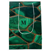 Luxury Emerald Malachite Green Marble Abstract Medium Cadeauzakje (Achterkant)