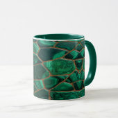 Luxury Emerald Malachite Green Marble Abstract Mok (Voorkant rechts)