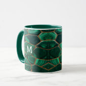 Luxury Emerald Malachite Green Marble Abstract Mok (Voorkant links)