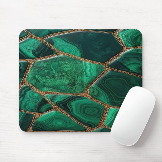 Luxury Emerald Malachite Green Marble Abstract Muismat (Met muis)