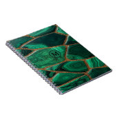 Luxury Emerald Malachite Green Marble Abstract Notitieboek (Rechterzijde)