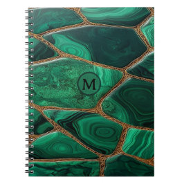 Luxury Emerald Malachite Green Marble Abstract Notitieboek