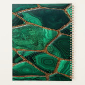 Luxury Emerald Malachite Green Marble Abstract Planner (Achterkant)