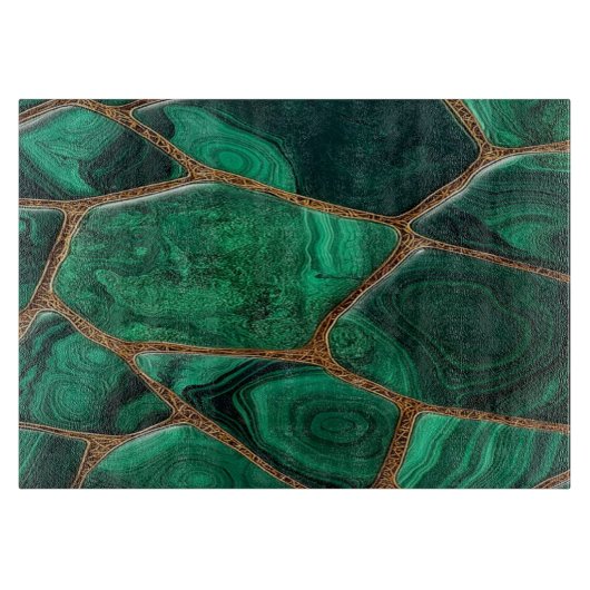 Luxury Emerald Malachite Green Marble Abstract Snijplank (Voorkant)