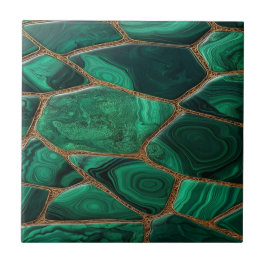 Luxury Emerald Malachite Green Marble Abstract Tegeltje