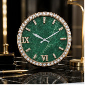 Luxury Emerald Marble Diamond Grote Klok