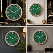 Luxury Emerald Marble Diamond Grote Klok