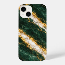 Luxury Emerald Marble Gold/White Vein Phone Case iPhone 14 Hoesje