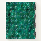 Luxury Emerald Shimmering Sequins - Aangepaste naa Notitieboek (Achterkant)