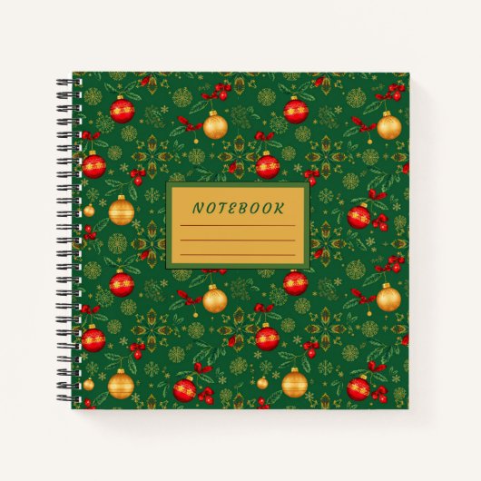 Luxury Emerald Square Holiday Journal Notitieboek (Voorkant)