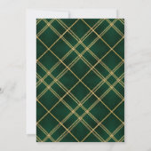 Luxury Emerald Tartan Plaid Christmas Party Kaart (Achterkant)