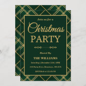 Luxury Emerald Tartan Plaid Christmas Party Kaart (Voorkant / Achterkant)