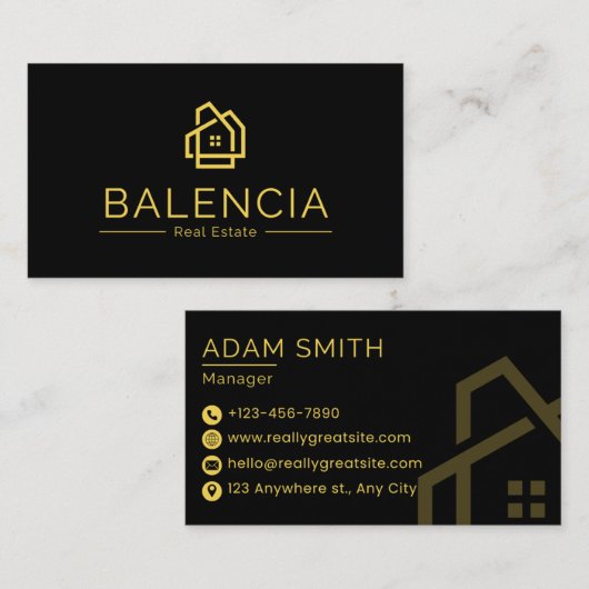 Luxury Estates & Property Consultant business card Visitekaartje (Voorkant / Achterkant)