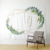 Luxury Eucalyptus Bloom Gold Baptism Prop Wandkleed (In Situ (horizontaal))