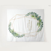 Luxury Eucalyptus Bloom Gold Baptism Prop Wandkleed (Voorkant (horizontaal))