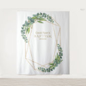 Luxury Eucalyptus Bloom Gold Baptism Prop Wandkleed (Voorkant)