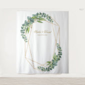 Luxury Eucalyptus Bloom Gold Lijst Wedding Prop Wandkleed (Voorkant)