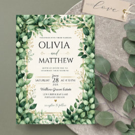 Luxury Eucalyptus Greenery Gold Botanical Frame Acryl Uitnodigingen