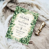 Luxury Eucalyptus Greenery Gold Botanical Frame Acryl Uitnodigingen