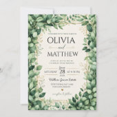 Luxury Eucalyptus Greenery Gold Botanical Frame Kaart (Voorkant)