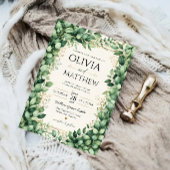 Luxury Eucalyptus Greenery Gold Botanical Frame Kaart