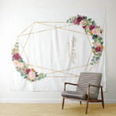 Luxury Eucalyptus Saffron Floral Gold Wedding Prop Wandkleed (In Situ (horizontaal))