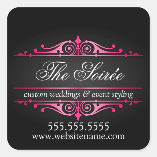 Luxury Event Planner Vierkante Sticker (Voorkant)