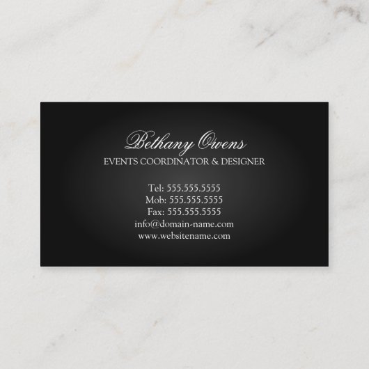 Luxury Event Planner Visitekaartje (Achterkant)