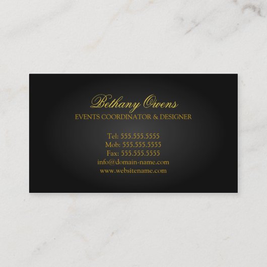 Luxury Event Planner Visitekaartje (Achterkant)