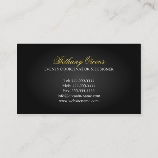 Luxury Event Planner Visitekaartje (Achterkant)
