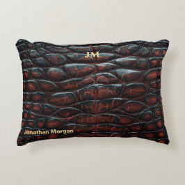 Luxury Executive Monogram Premium Leather  Accent Kussen
