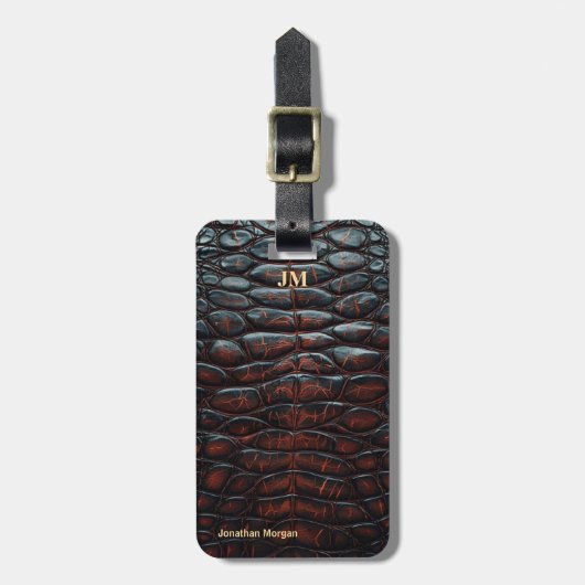 Luxury Executive Monogram Premium Leather Bagagelabel (Voorkant verticaal)