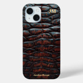 Luxury Executive Monogram Premium Leather Case-Mate iPhone Case (Achterkant)
