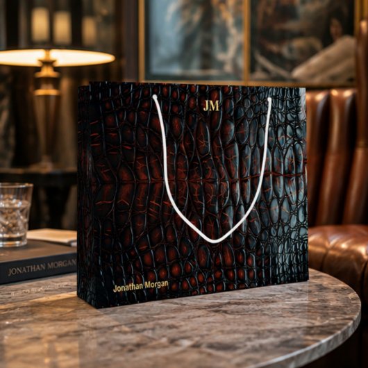 Luxury Executive Monogram Premium Leather Groot Cadeauzakje