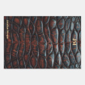 Luxury Executive Monogram Premium Leather Inpakpapier Vel (Voorkant)