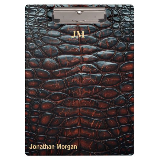 Luxury Executive Monogram Premium Leather Klembord (Voorkant)