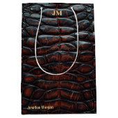 Luxury Executive Monogram Premium Leather Medium Cadeauzakje (Voorkant)