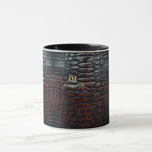 Luxury Executive Monogram Premium Leather Mok (Midden)