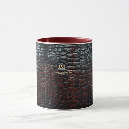 Luxury Executive Monogram Premium Leather  Mok (Midden)