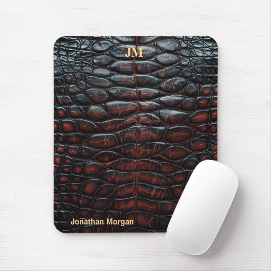 Luxury Executive Monogram Premium Leather Muismat (Met muis)