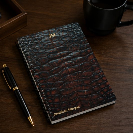 Luxury Executive Monogram Premium Leather Notitieboek