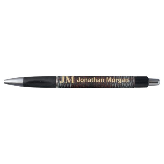 Luxury Executive Monogram Premium Leather Pen (Voorkant)