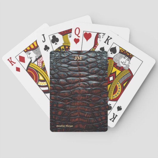 Luxury Executive Monogram Premium Leather Pokerkaarten (Achterkant)