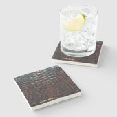 Luxury Executive Monogram Premium Leather Stenen Onderzetter (Zijkant)