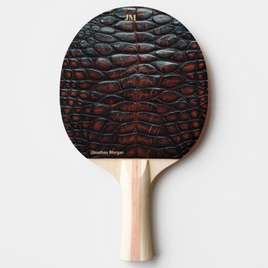 Luxury Executive Monogram Premium Leather Tafeltennisbatje (Voorkant)