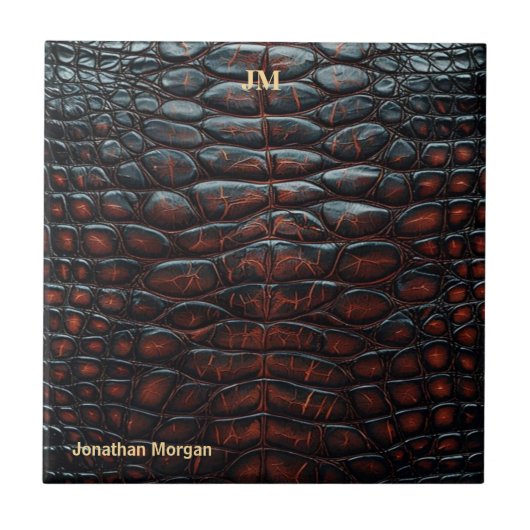 Luxury Executive Monogram Premium Leather Tegeltje (Voorkant)