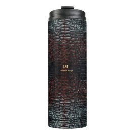 Luxury Executive Monogram Premium Leather  Thermosbeker
