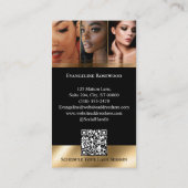 Luxury Eye Lashes Extensions Arch Photo Black Gold Visitekaartje (Achterkant)