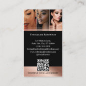 Luxury Eye Lashes Extensions Arch Photo Black Pink Visitekaartje (Achterkant)